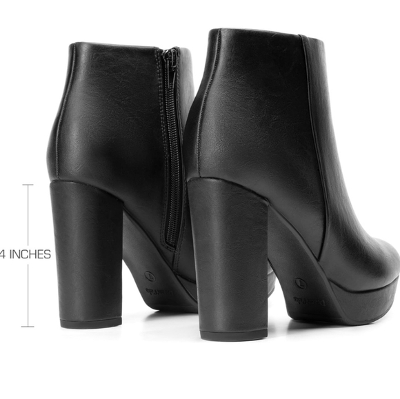 DREAM PAIRS Women's High Chunky Heel Ankle Boots Platform Short Ladies Booties - Picture 5 of 11